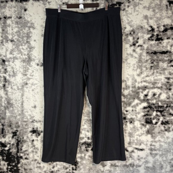 Susan Graver Style Pants Women's Size 3X Black Nylon Stretch Comfort Active - Picture 1 of 10